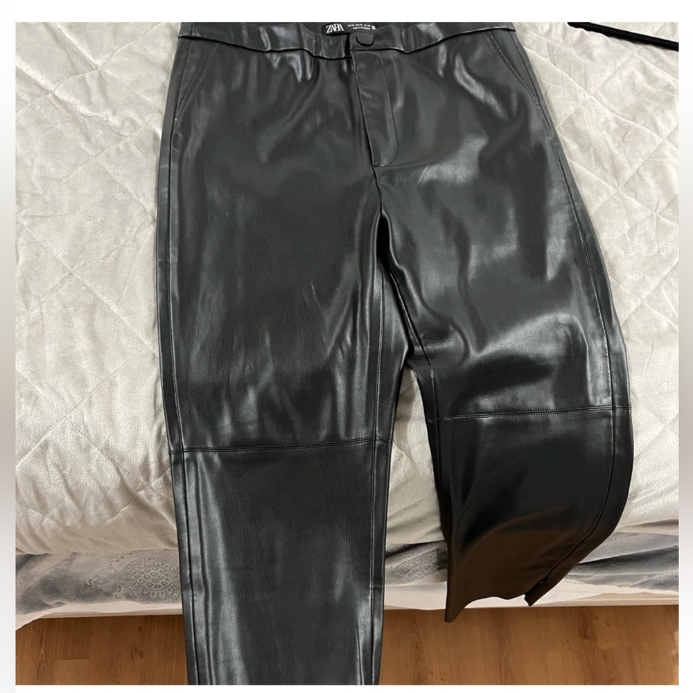 Zara Black Leather Skinny Pants/Leggings